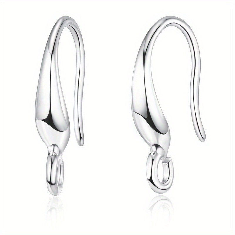 Silvery-Plated Earring Hooks Pack of 100 French Style Round Wire for DIY Jewelry Making