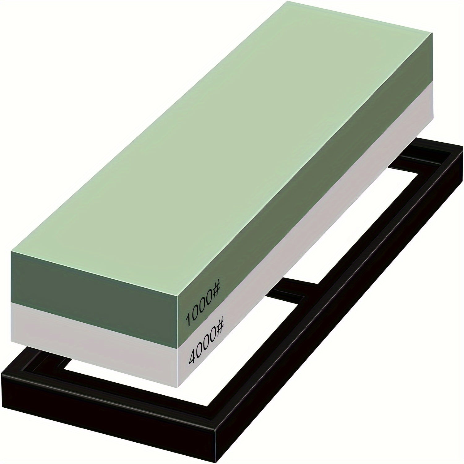 Set of 2 Sharpening Stones 1000/4000 Grit Kitchen Knife Sharpener Non-Slip Base