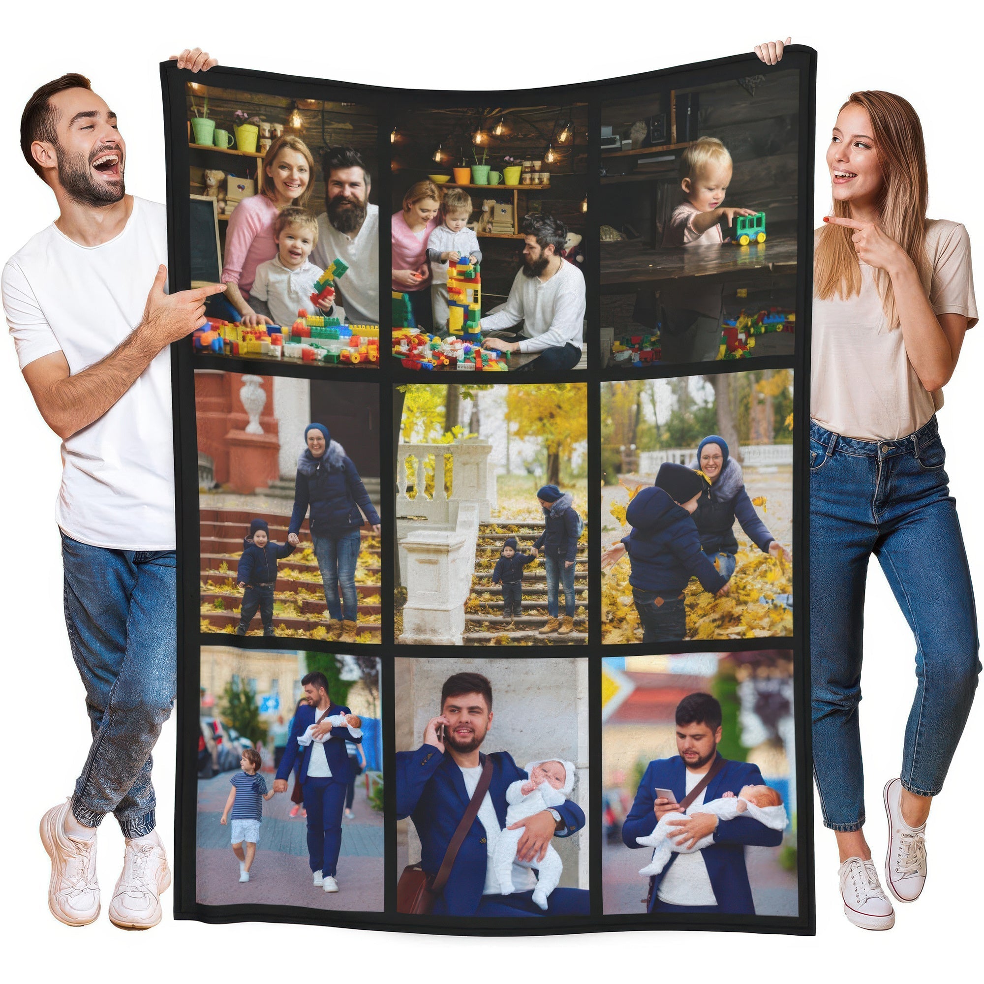 Customizable Photo Flannel Fleece Blanket Personalized Digital Print Throw Cozy Tear-Resistant All-Season