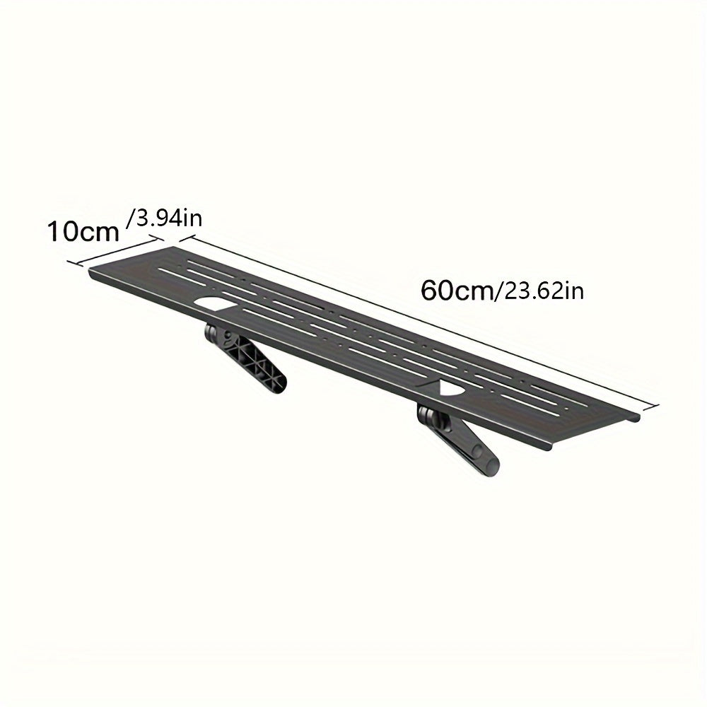 TV Top Shelf Stand for Monitor and Router, Sturdy Metal, Space-Saving Black