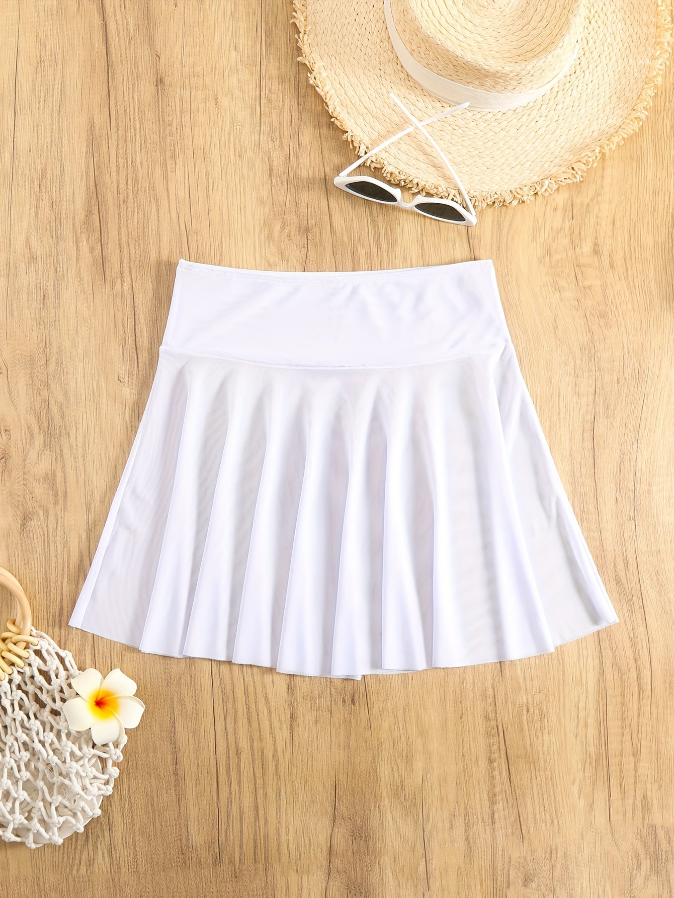 Falda de playa transparente de cintura alta para mujer, para trajes de baño y ropa de vacaciones