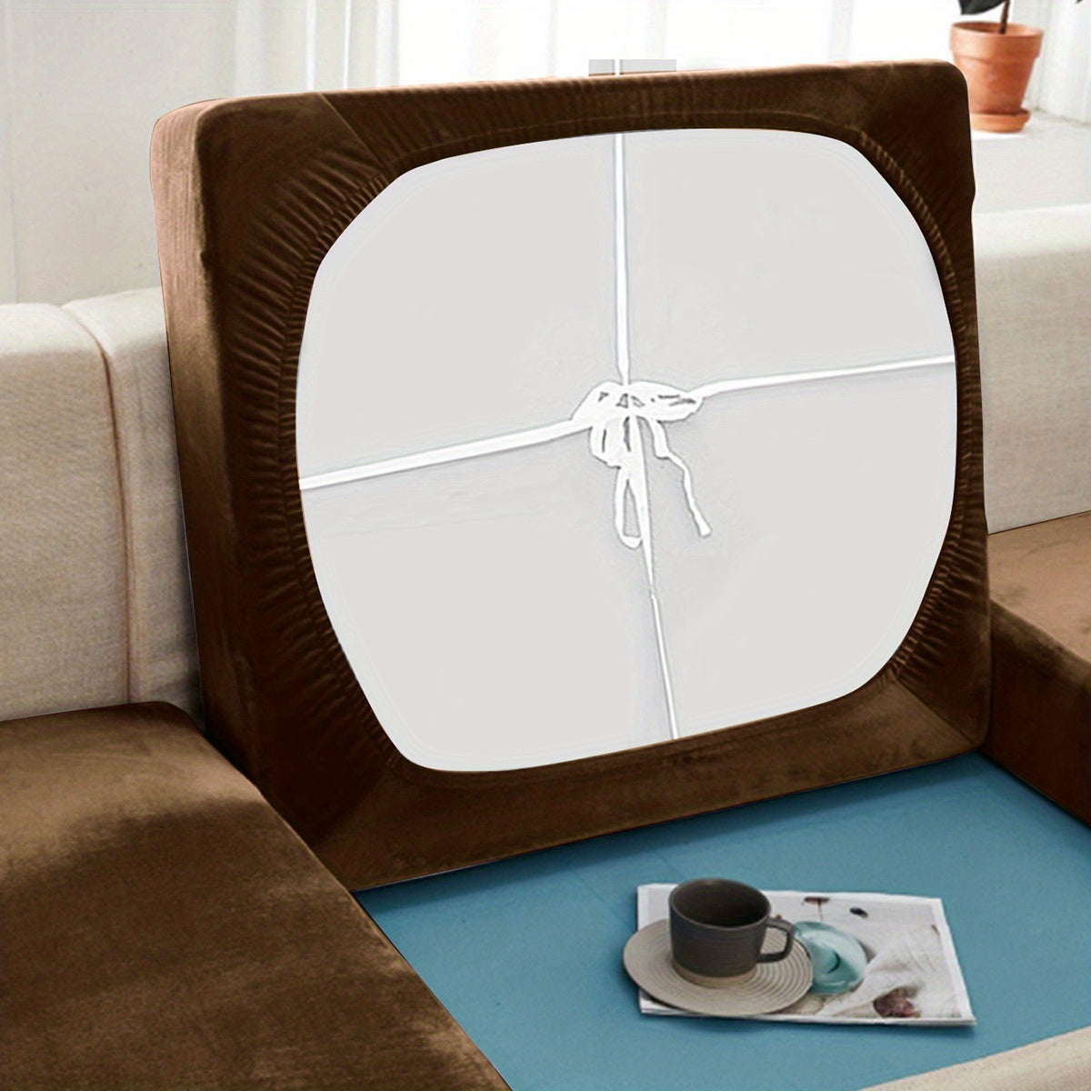 Кросс-бодерная европейская стильная наволочка из бархата серебристого лиса, утолщенная и эластичная с веревочным закрытием.