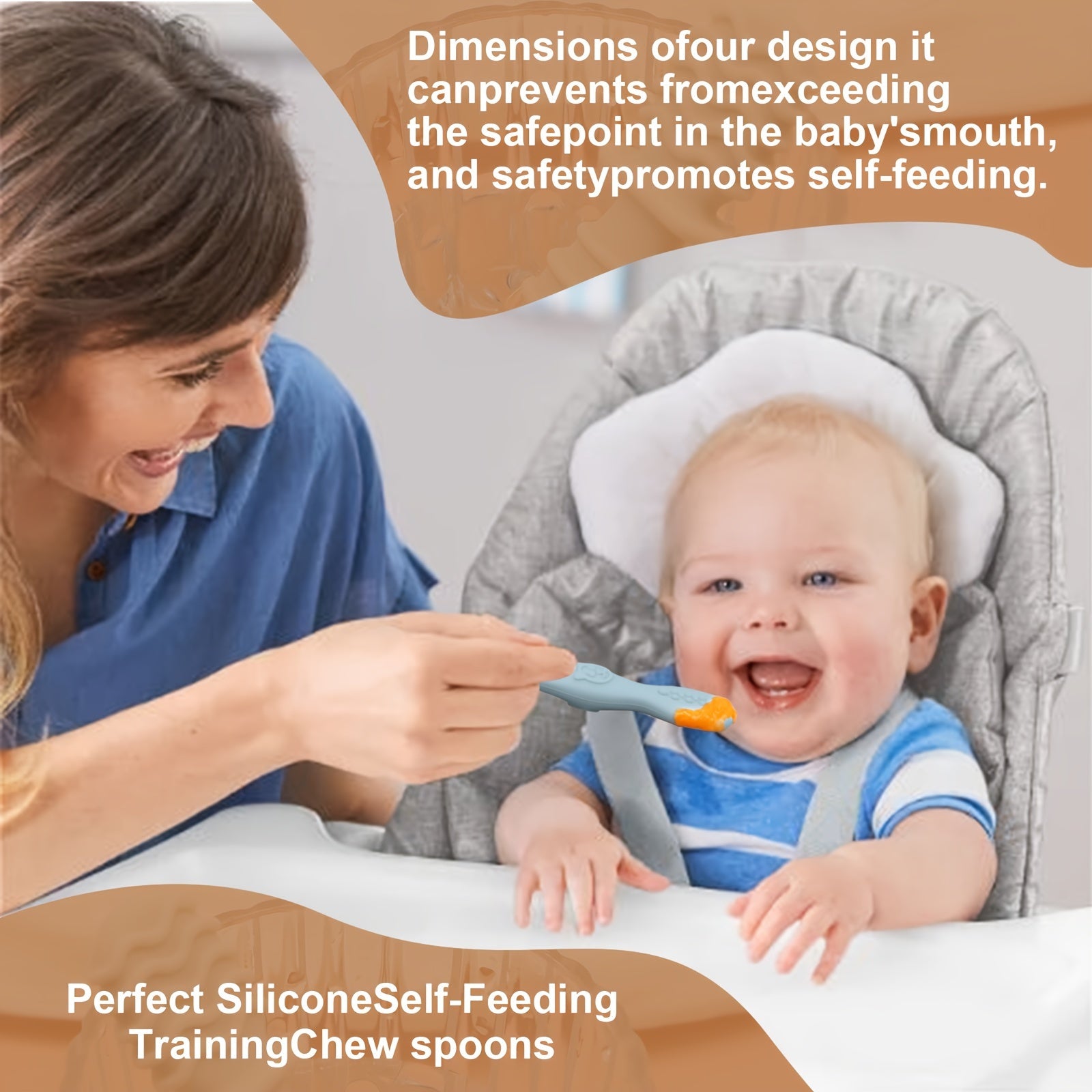4-Piece Silicone Baby Spoon Set Soft-Tip BPA-Free Dishwasher Safe for Children 6 Months+