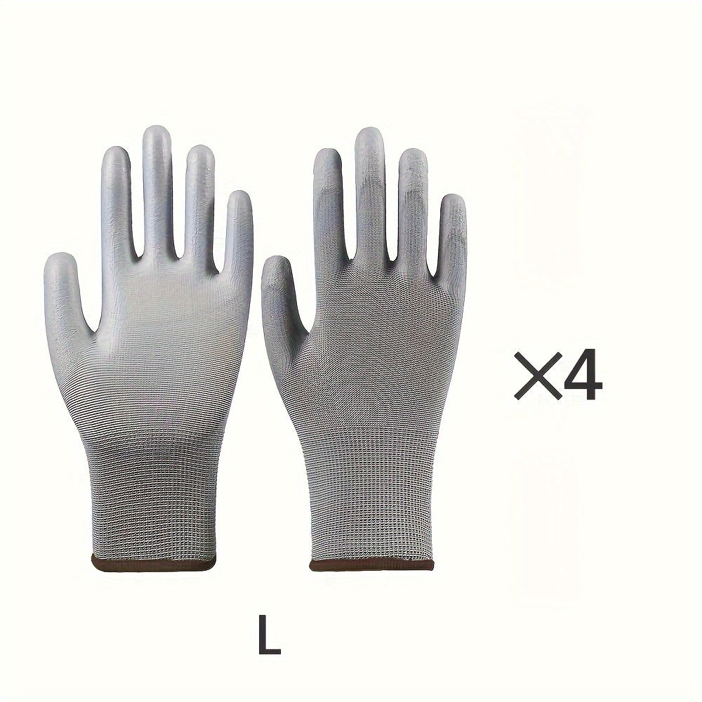 Unisex PU Coated Knitted Gloves Anti-Slip Anti-Static Gardening Work