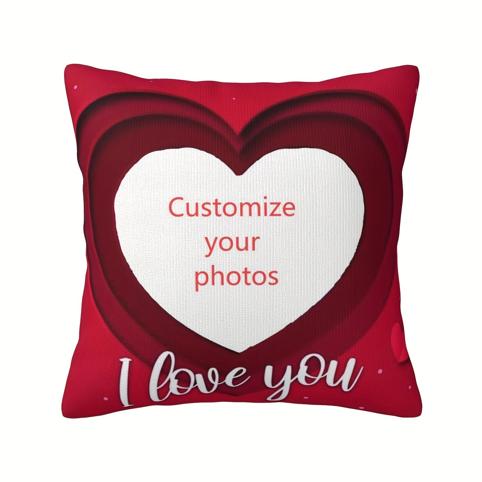 Customizable Double-Sided Love Photo Pillowcase Red and White Personalized Gift