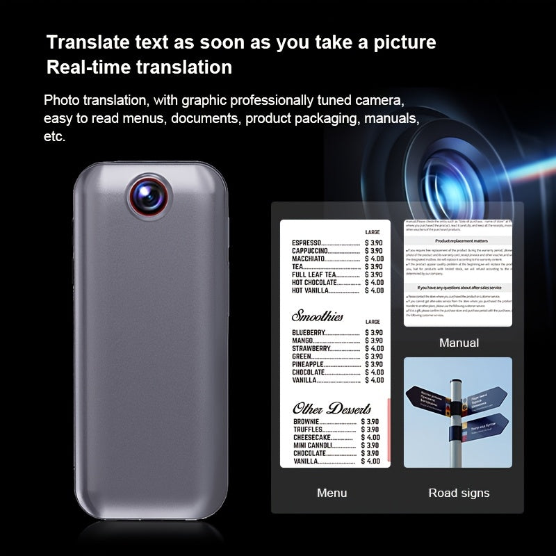 Portable Dual-Language Translator with Voice and Photo Interpretation Supporting 142 Online Languages and 19 Offline for Travel Business and Study