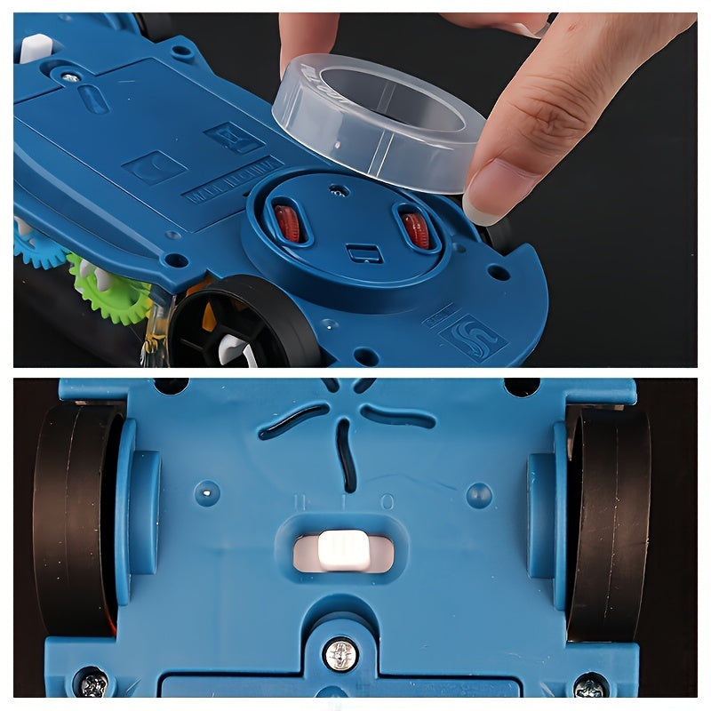 Small Remote Control Car with Transparent Electric Gear, Music and Light for Racing Simulation