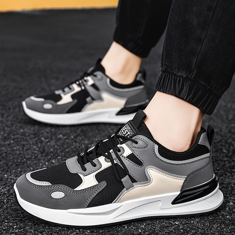 Zapatillas de malla transpirable para hombre blancas y azules con soporte acolchado y suela de PVC duradera