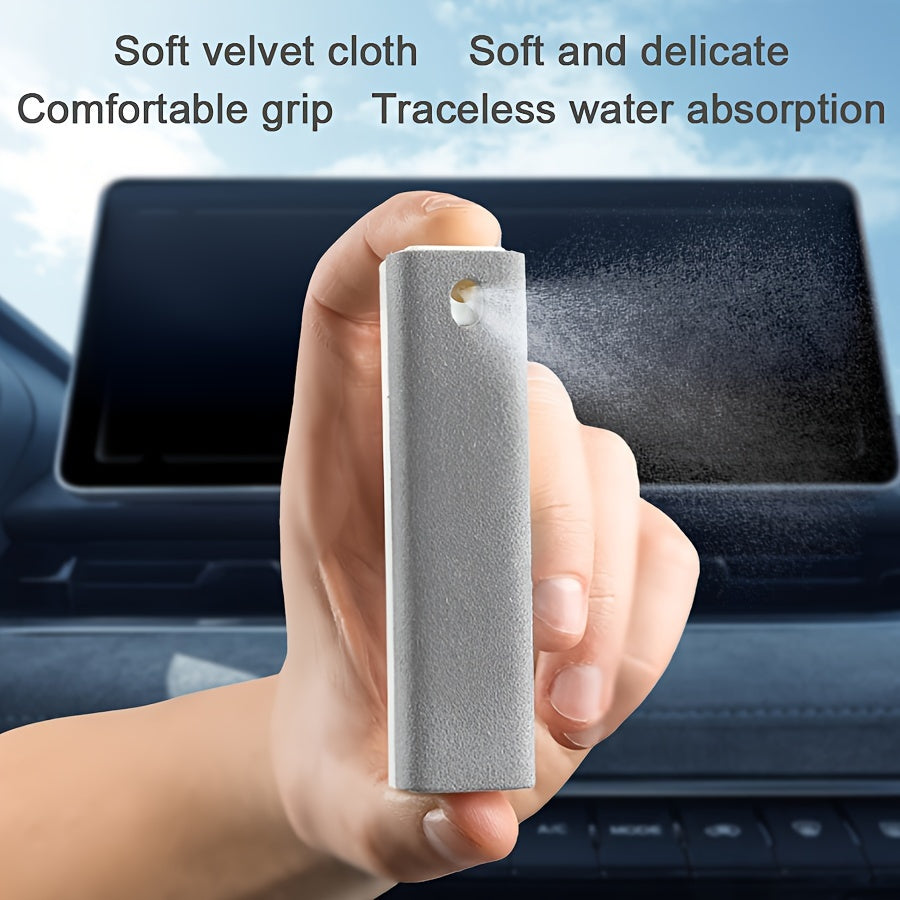 15ml Gray Microfiber Car Screen Cleaner Spray Wipe for Dashboard and Glass