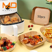 Square Disposable Parchment Paper Liners for Air Fryer Baking Roasting Microwave
