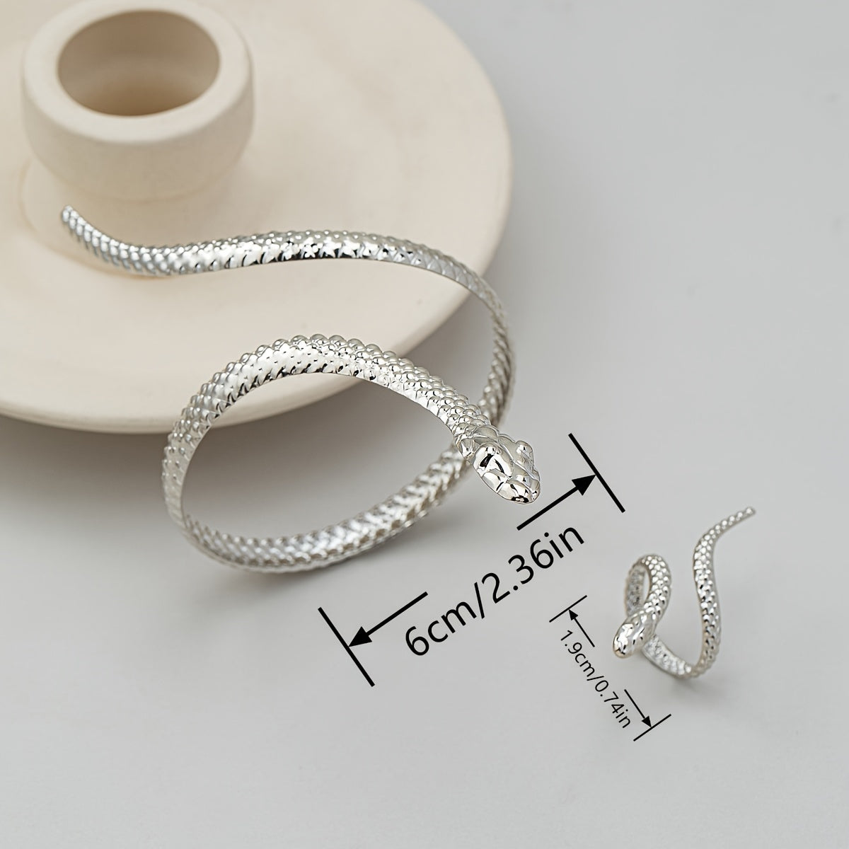 Retro Bohemian Snake-Shaped Ring and Bracelet Set Dark Trendy Jewelry Collection