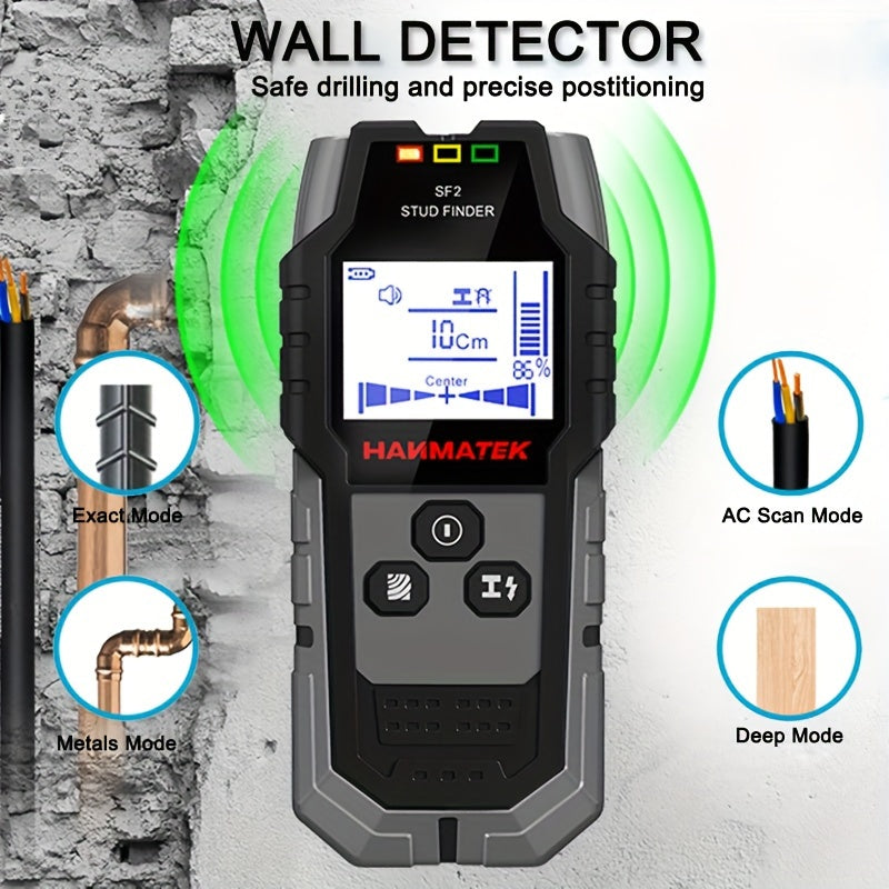 5-in-1 Handheld Wall Detector Metal Wood AC Wire Electronic Measuring Safe Drilling