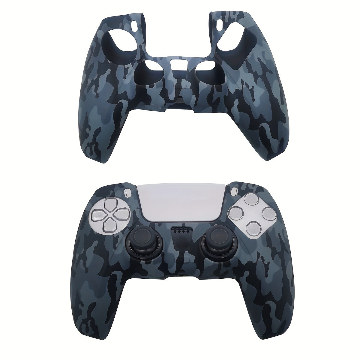 Carcasa de controlador con patrón de camuflaje de silicona para PS5 con textura antideslizante y resistente a los arañazos