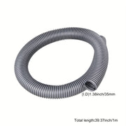 Three Pieces 35mm Gray Threaded Hose Flexible Vacuum Hose with Stainless Steel Fittings