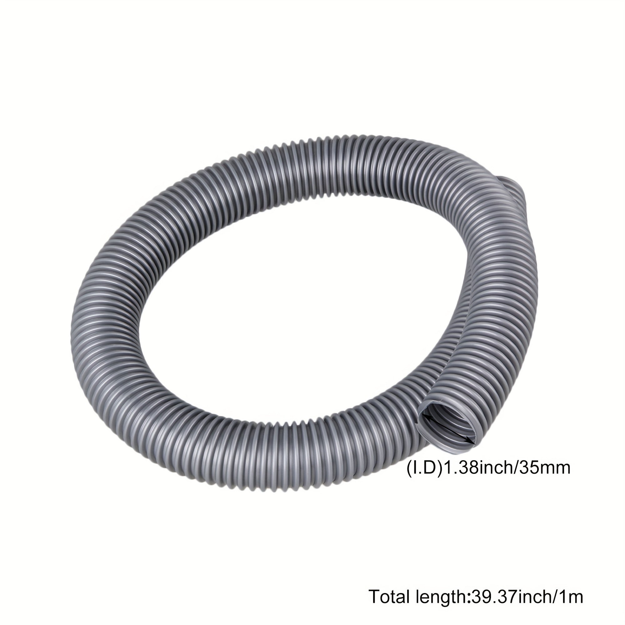 Three Pieces 35mm Gray Threaded Hose Flexible Vacuum Hose with Stainless Steel Fittings