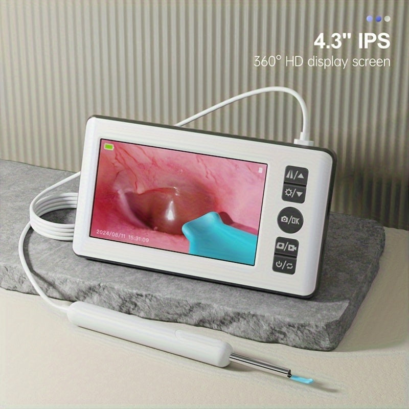 Portable Ear Endoscope with 10.92cm IPS Screen 1080P HD Camera and Recording