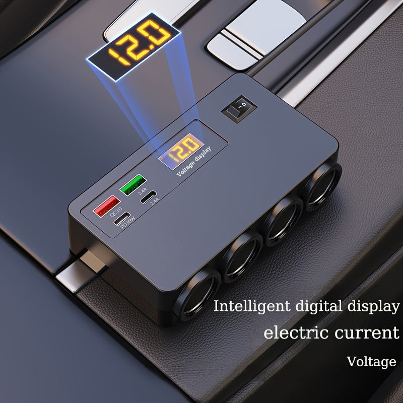 Cargador de coche para teléfono móvil, cargador rápido con enchufe para coche y múltiples funciones