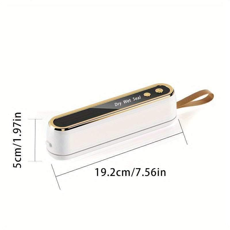 Sellador de alimentos automático multifuncional con sellado de bolsas de aperitivos para conservación a largo plazo, portátil, inalámbrico, compacto y fácil de usar