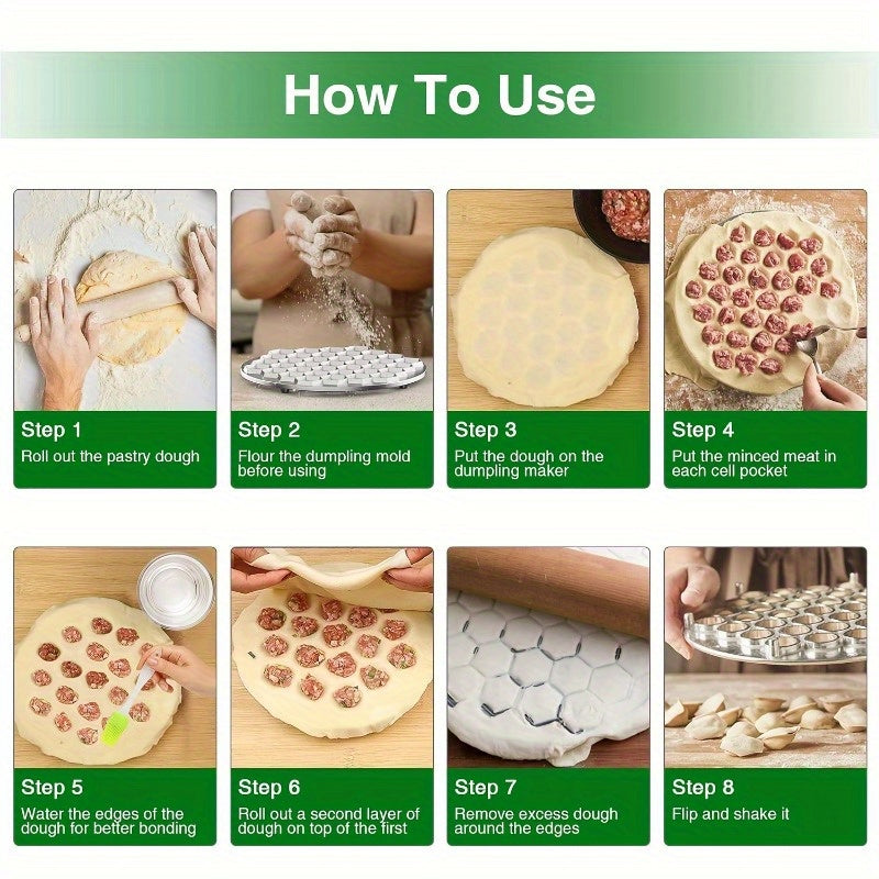 Round Metal Dumpling Mold with 37 Holes 24.99cm Food Safe Kitchen Tool