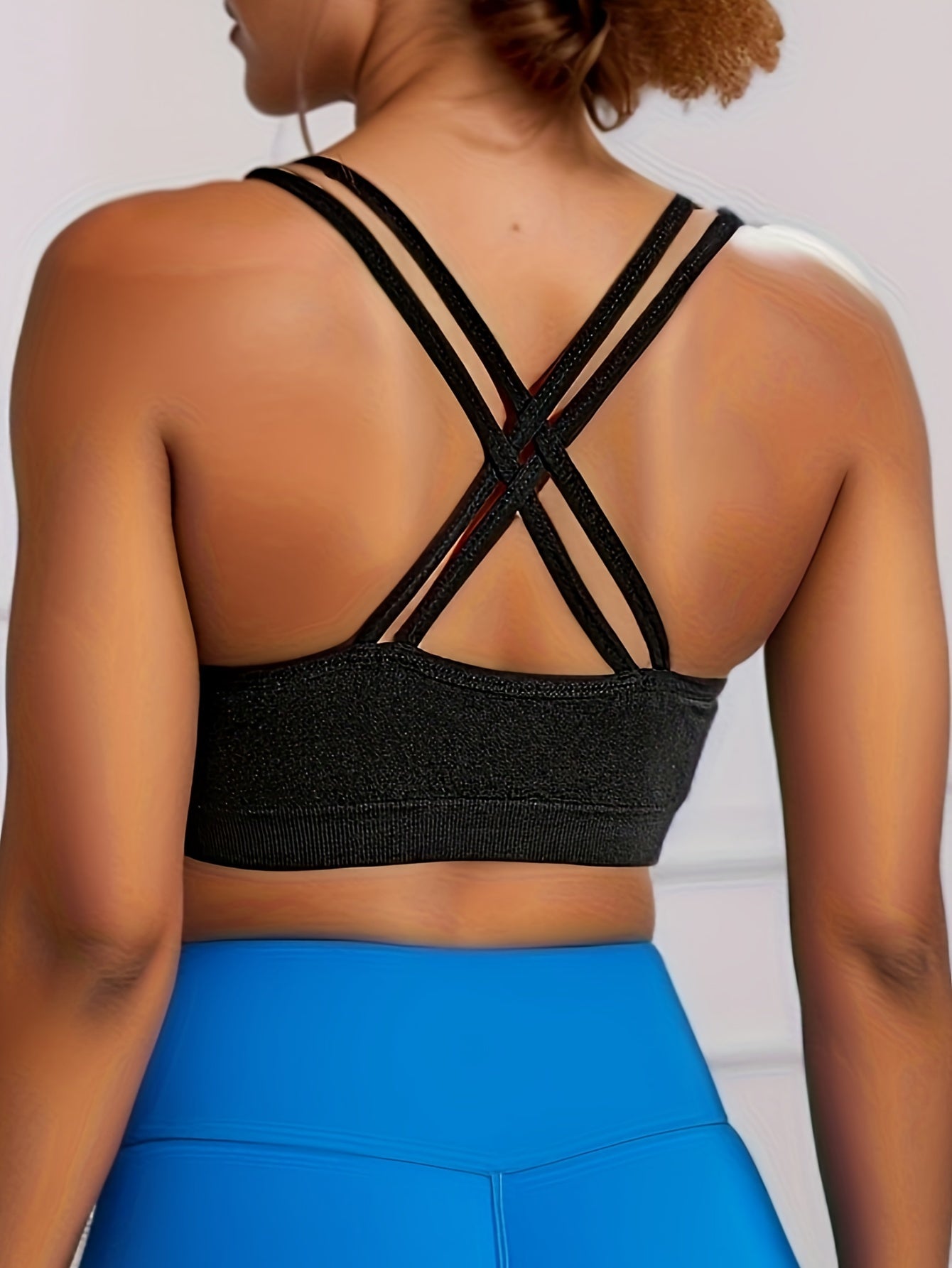 Women's Plus Size Seamless Wireless Sports Bra 3 Pack Breathable Hollow Design