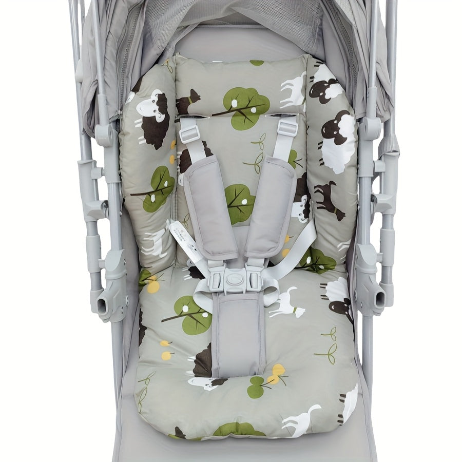 Gray Plush Cushion for High Chairs Strollers and Dining Chairs All-Season Breathable Polyester