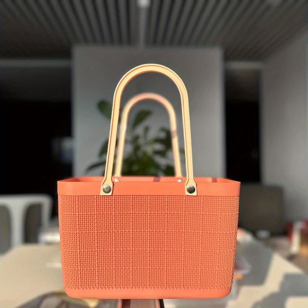 Cestas de almacenamiento de plástico para lavandería para mujeres y bebés, patrón de lino, duraderas