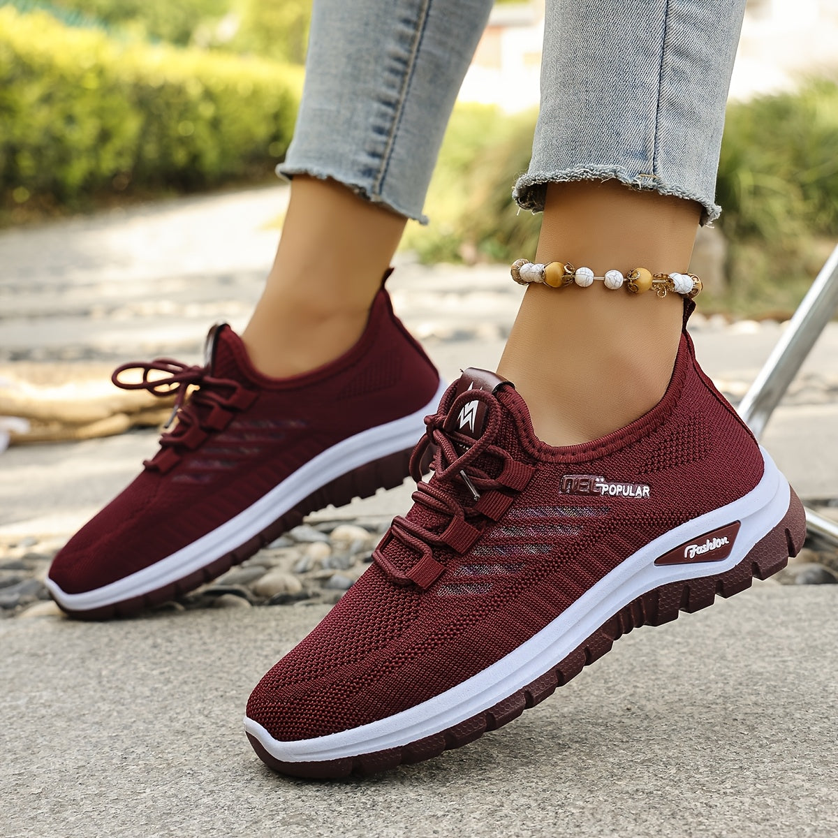 Women's Breathable Light Green Casual Sneakers for Walking and Running