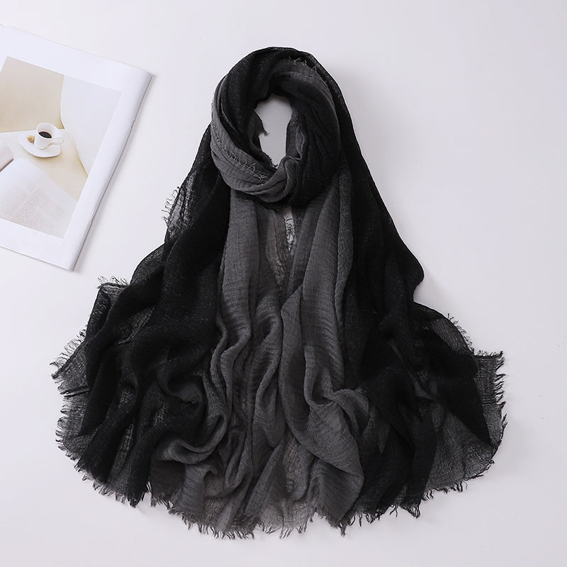 Women's Bohemian Gradient Hijab Scarf Polyester Stretchy Tie-Dye Multi-Color for Outdoor and Ramadan