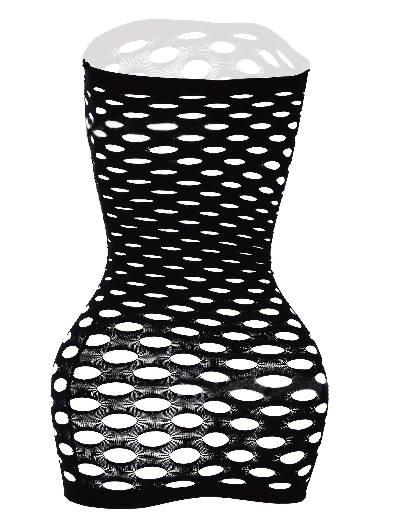 Women's Black Fishnet Lingerie Strapless Tube Top Sheer Mesh