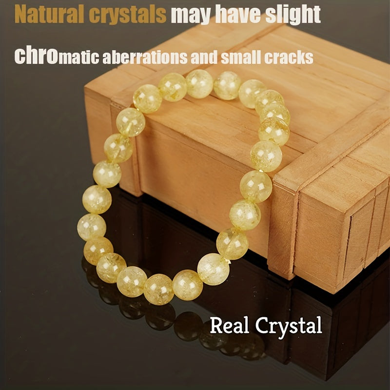 Natural Citrine Crystal Bead Bracelet for Yoga and Daily Wear