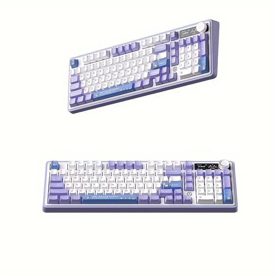 98-Key RGB Mechanical Gaming Keyboard Wireless 2.4G 5G with Volume Knob TFT Display