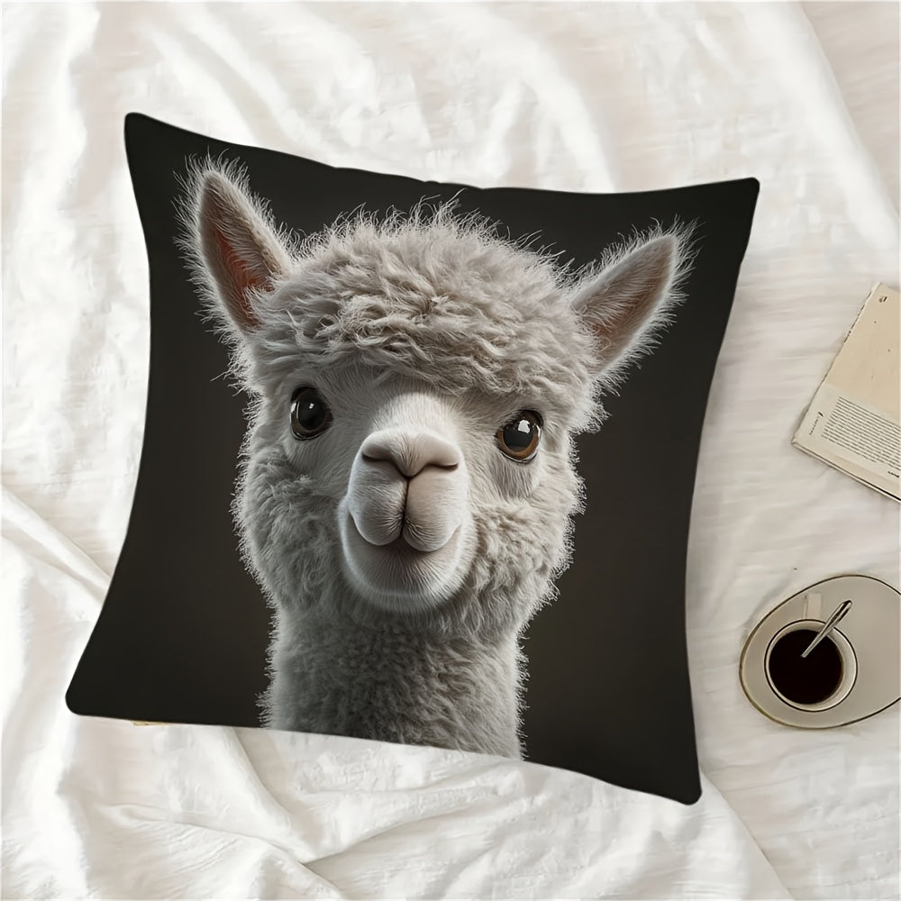 Christmas Alpaca Pillow Cover Double-Sided Print Square Home Decor
