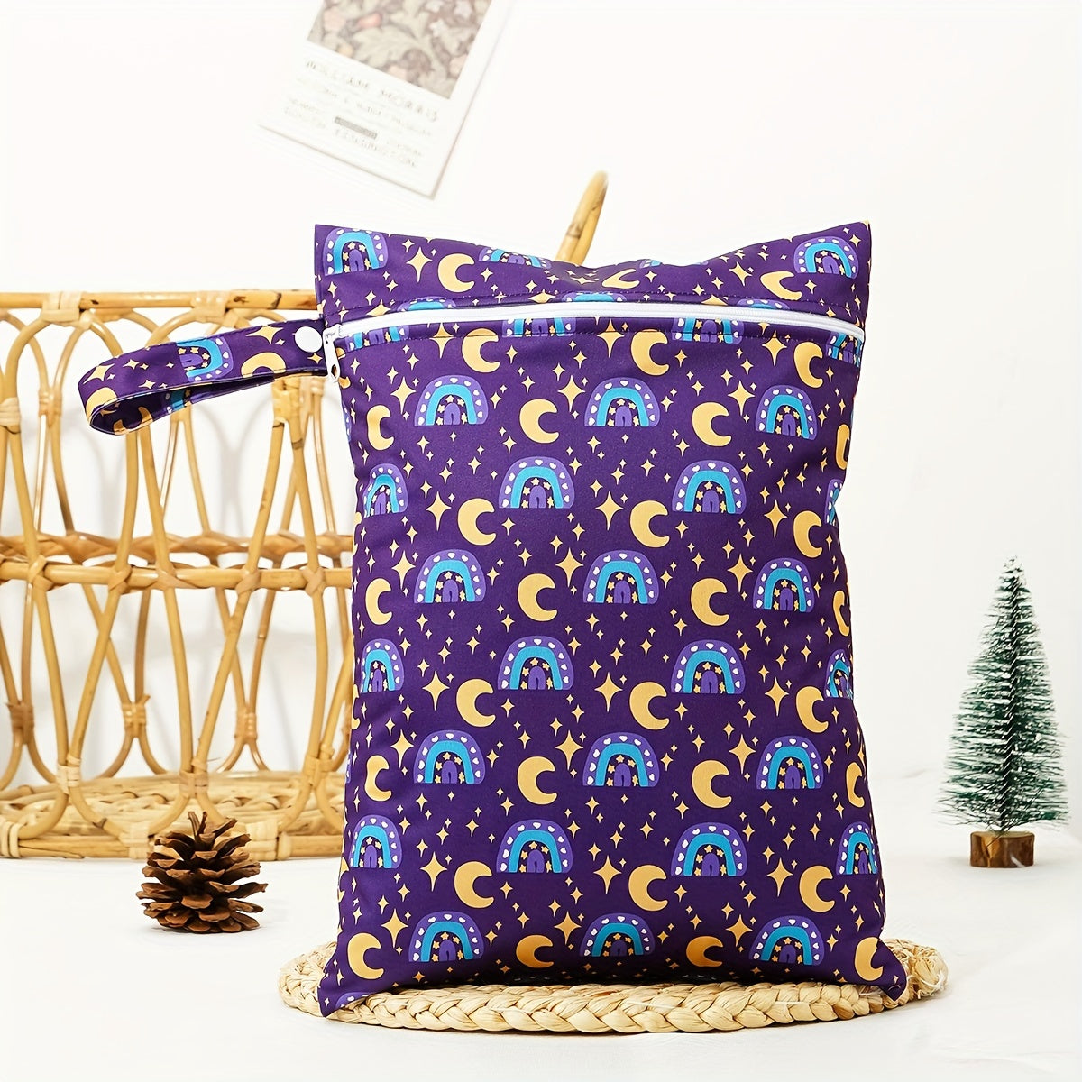 Water-Resistant Wet Dry Bag for Swimwear Cloth Diapers Beach Sports Reusable Polyester Zipper