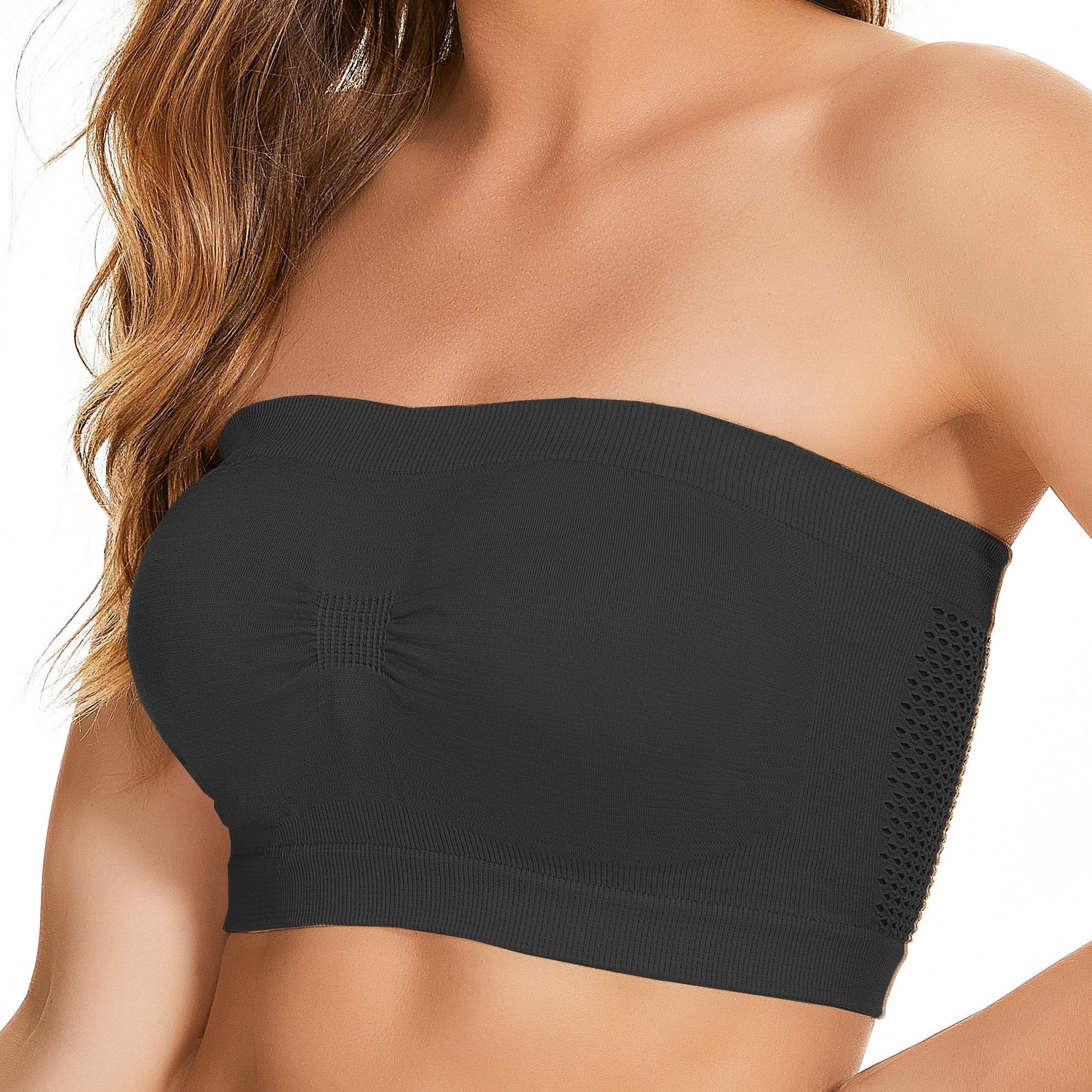 Women's Strapless Bandeau Bra Full Coverage Breathable Comfortable