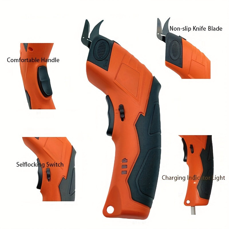 Rechargeable Electric Scissors for Fabric Leather Carpet Paper with 2 Blades