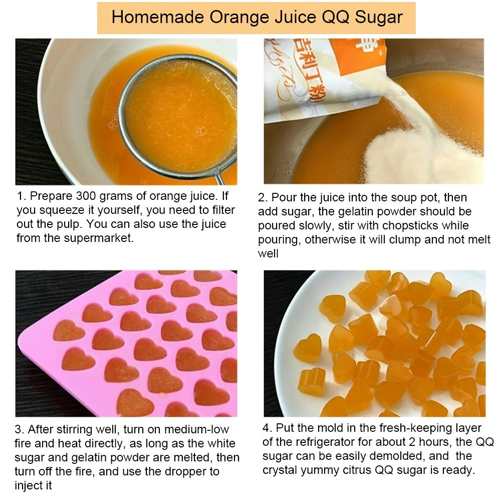 Set of 5 Silicone Gummy Bear Chocolate Molds with 2 Droppers Non-Stick Candy Making Kit