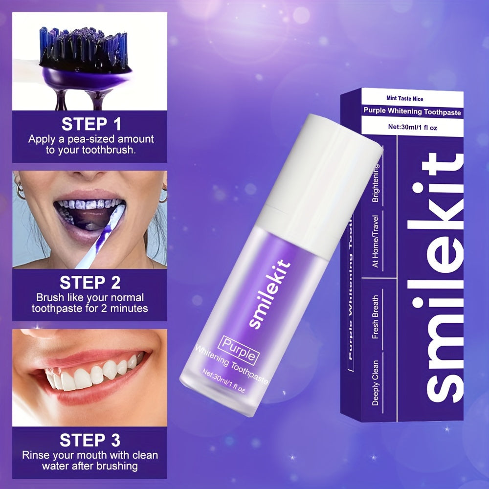 Purple Mint Toothpaste for Deep Cleaning and Fresh Breath, Travel Size