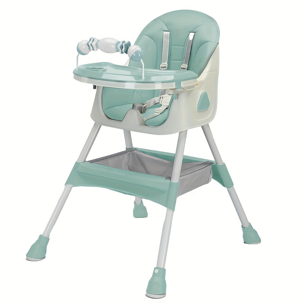 Children's Adjustable High Chair with Table and Food Plate for Toddlers