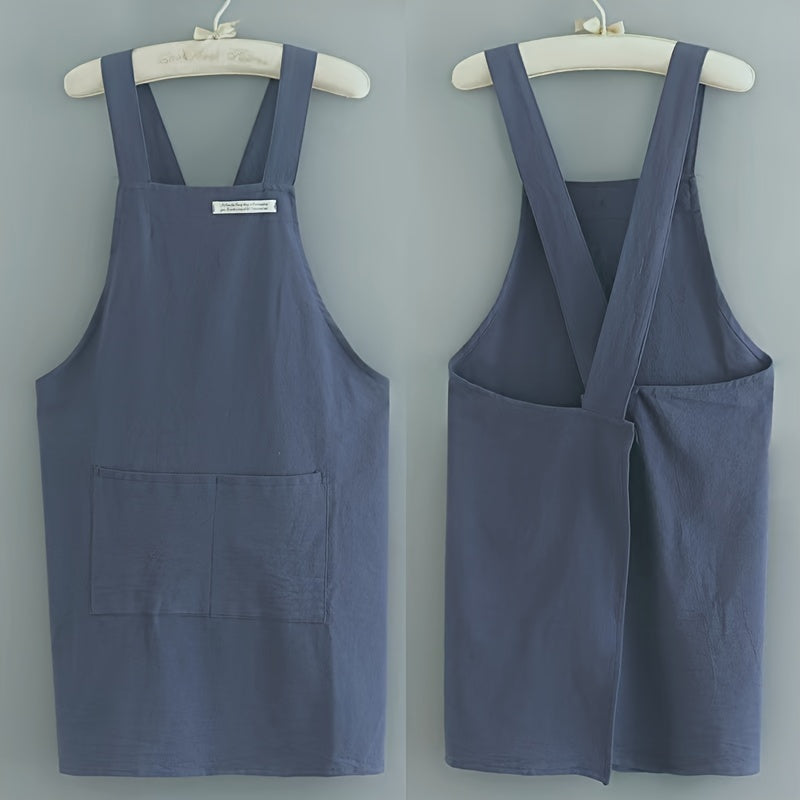 Linen Apron with Pockets for Cooking Gardening and Painting Durable Workwear