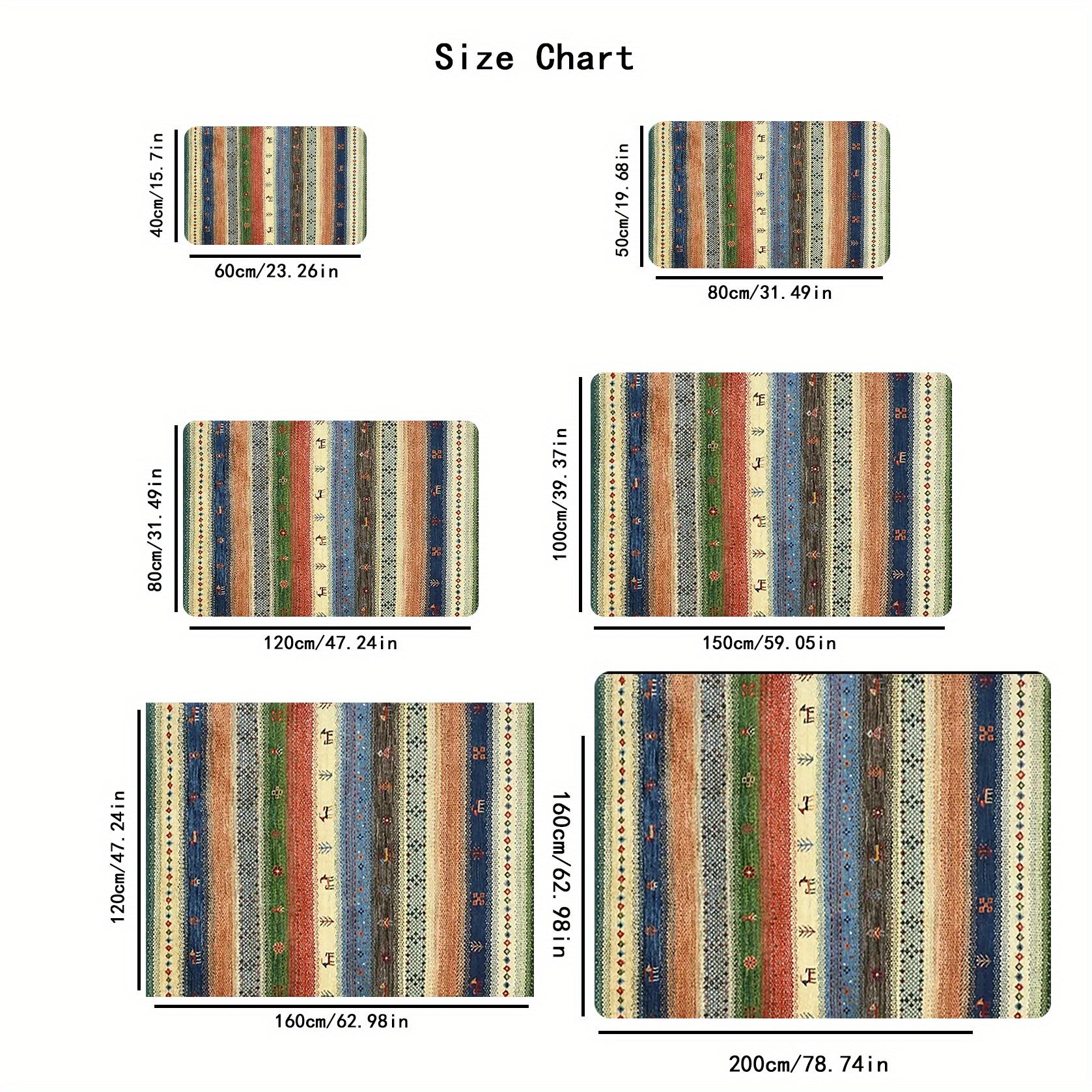 Non-Slip Kitchen Mat with Chic Print, Durable, Easy to Clean, for Living Room Porch Balcony