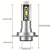 2-Pack H7 LED Headlights 18000LM 6500K White CANBUS Plug and Play