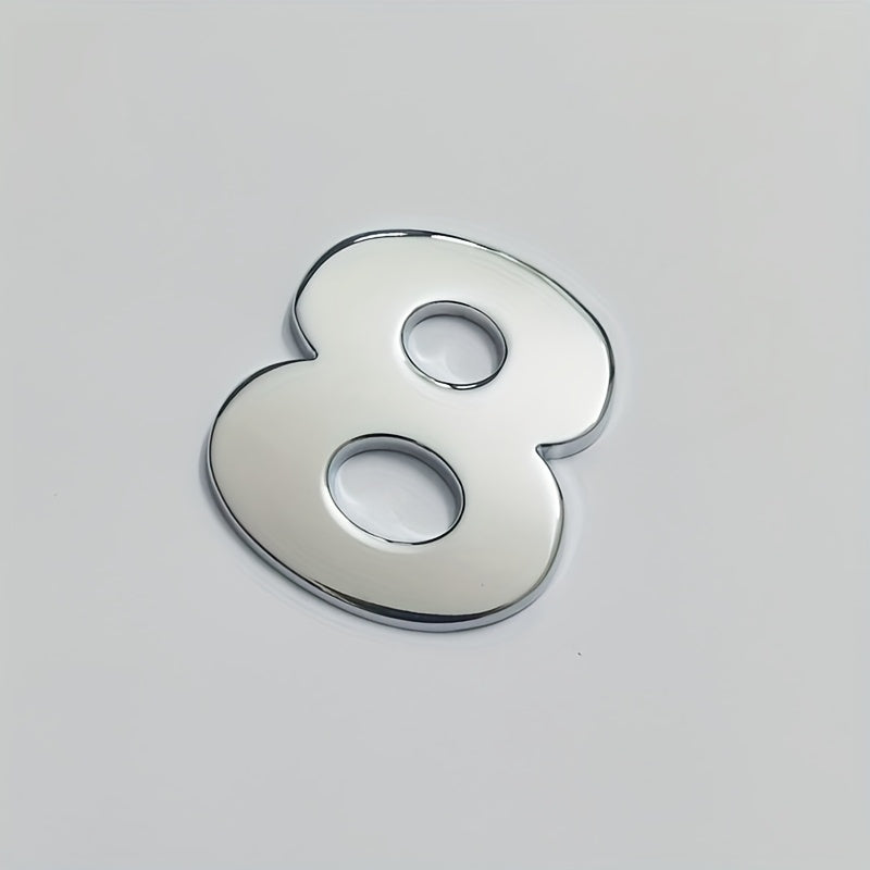 Moslashtiriladigan Kumush 3D Metall Avtomobil Emblemasi Katta Harf Raqami Zink Alloy Tashqi