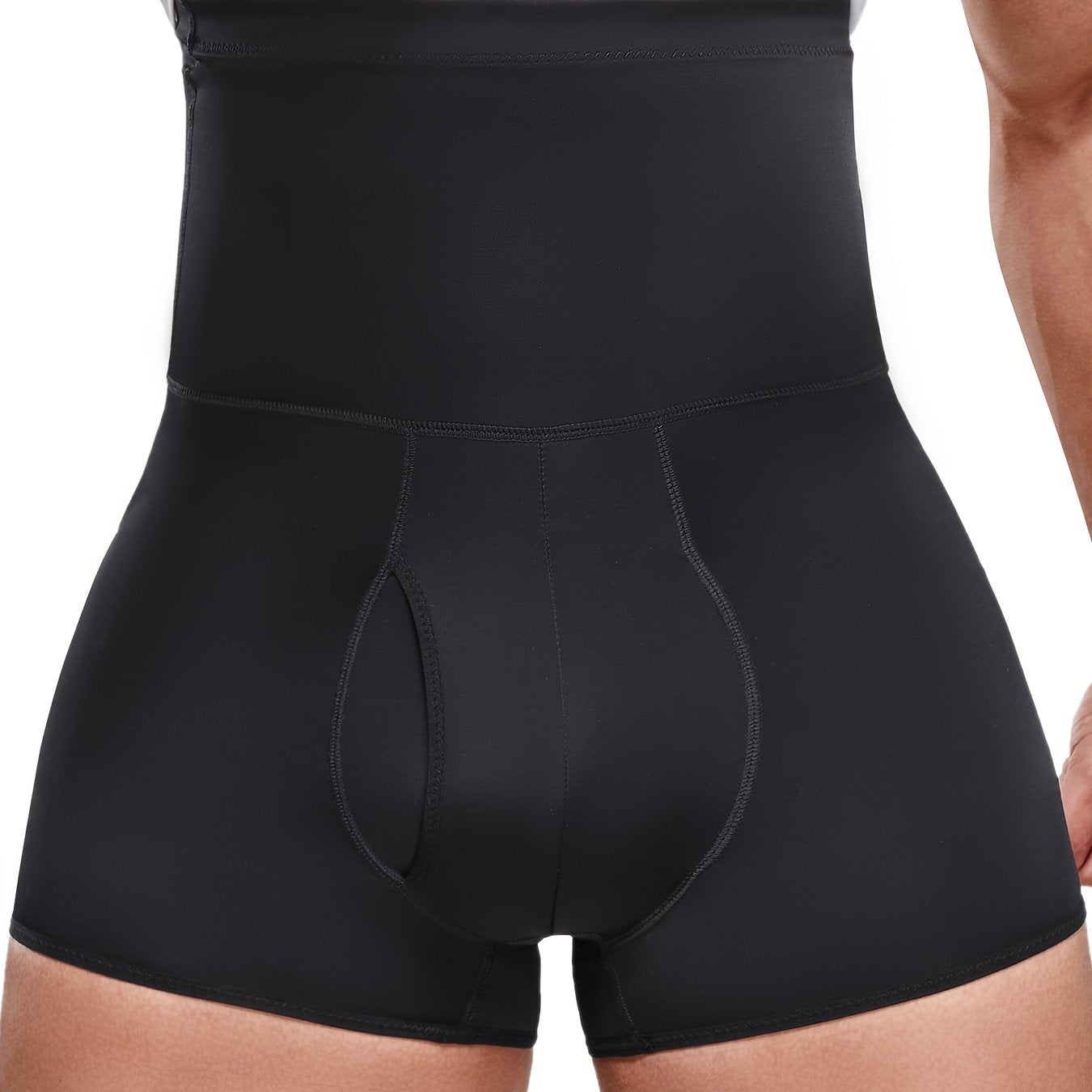 Мужские боксеры с высокой талией для похудения, моделирующие, с контролем живота, дышащий нейлон, бежевый