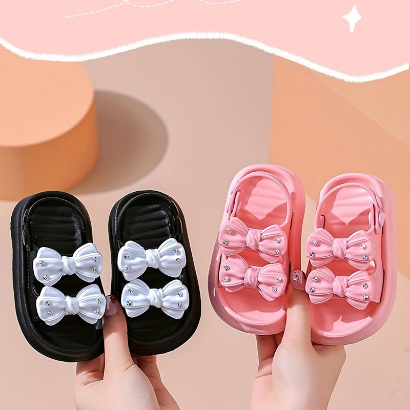 Girls' Bowknot Sandals Low Top EVA Open Toe Indoor Outdoor