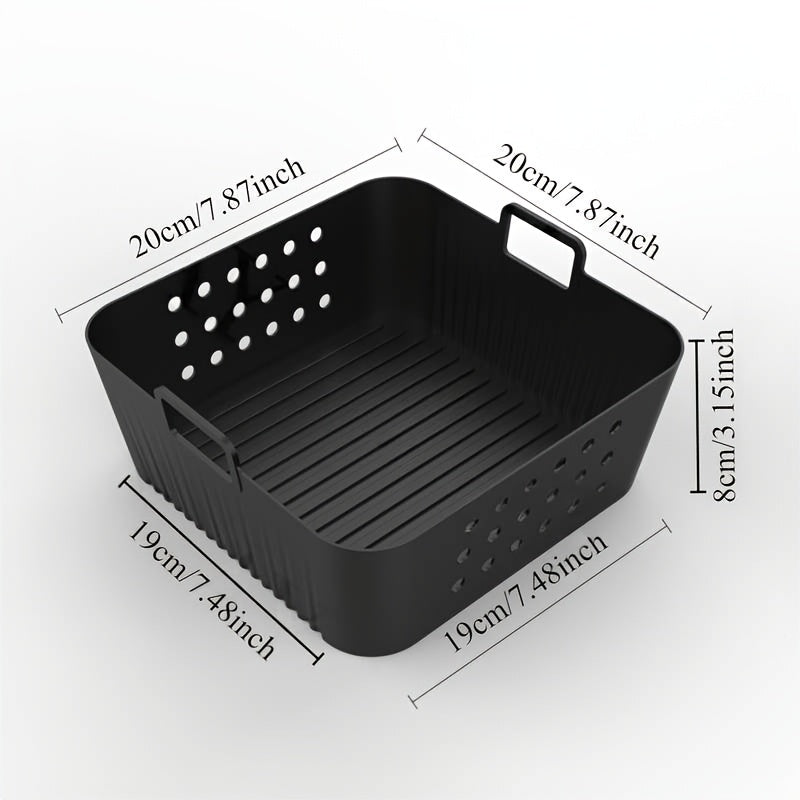 7.87-inch Air Fryer Pan with Reusable Square Silicone Liner for AF180 AF140