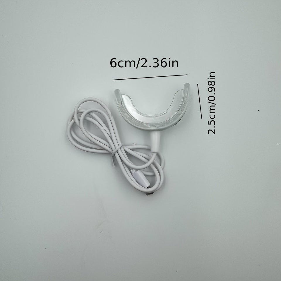 Havodorsiz USB-quvvatlangan portativ tishlarni oqartirish to'plami, erkaklar va ayollar uchun ko'k LED chiroq bilan.