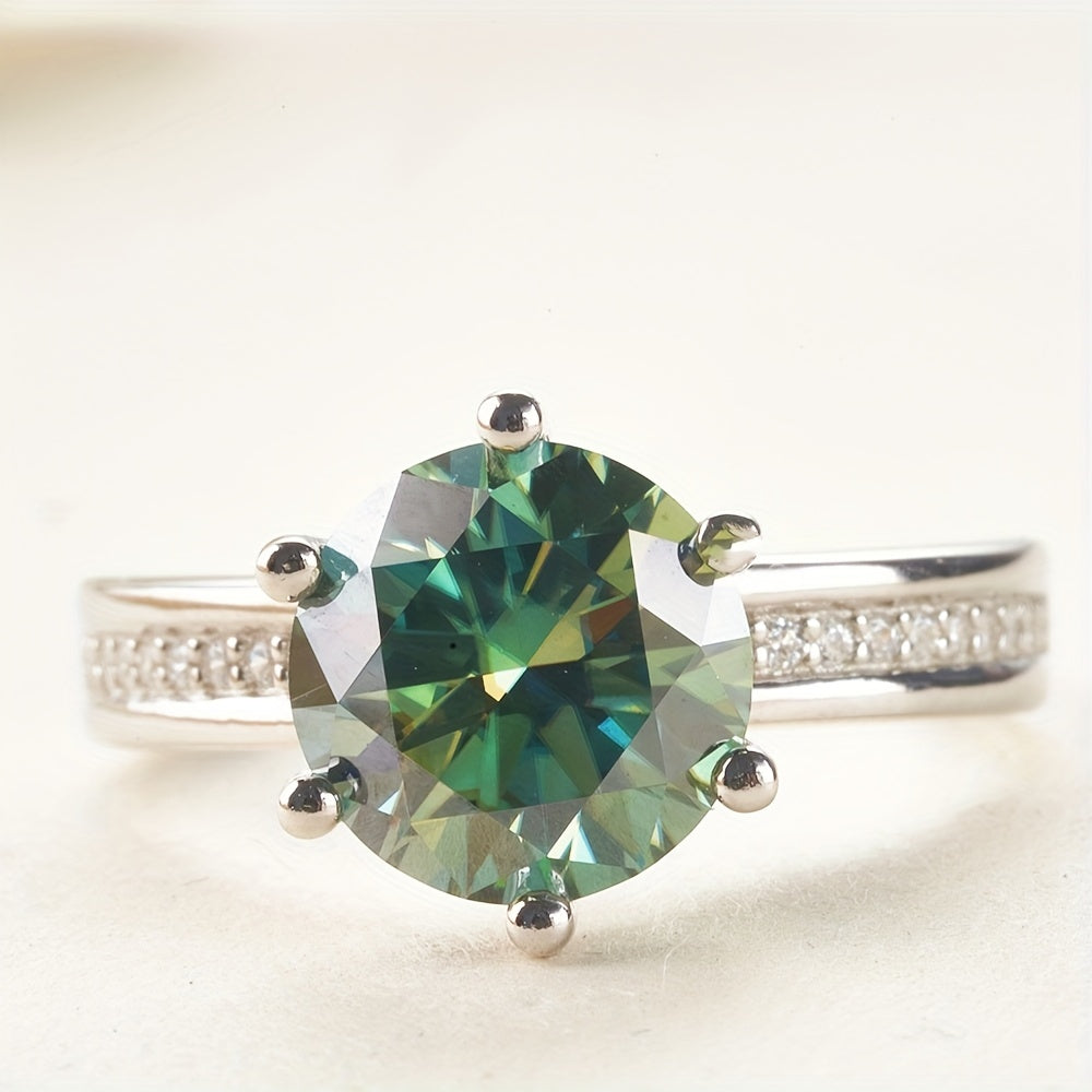Elegant Moissanite Engagement Ring 3.0 Carat Sterling Silver Wedding Promise Jewelry