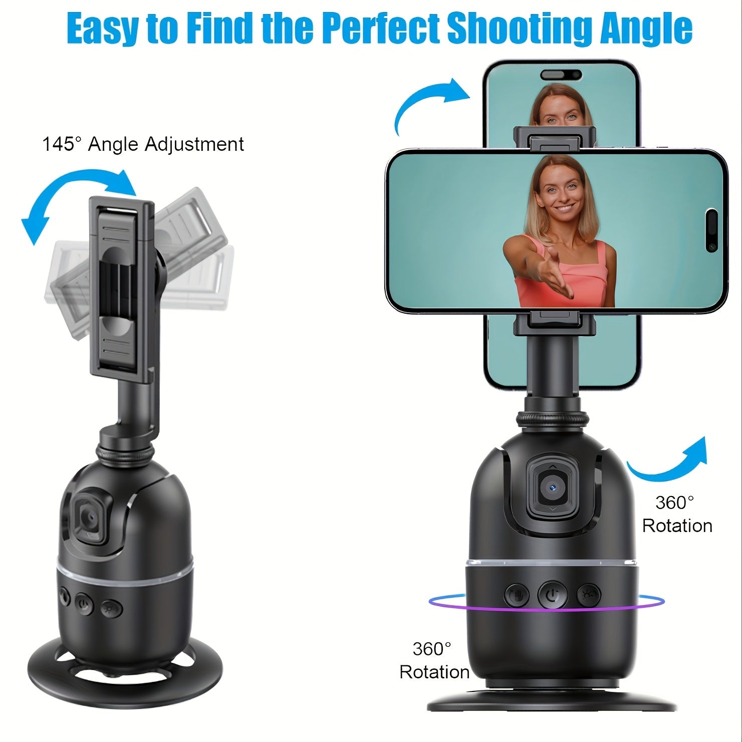 360-Degree Smartphone Gimbal Stabilizer with Auto Tracking Anti-Shake Live Streaming