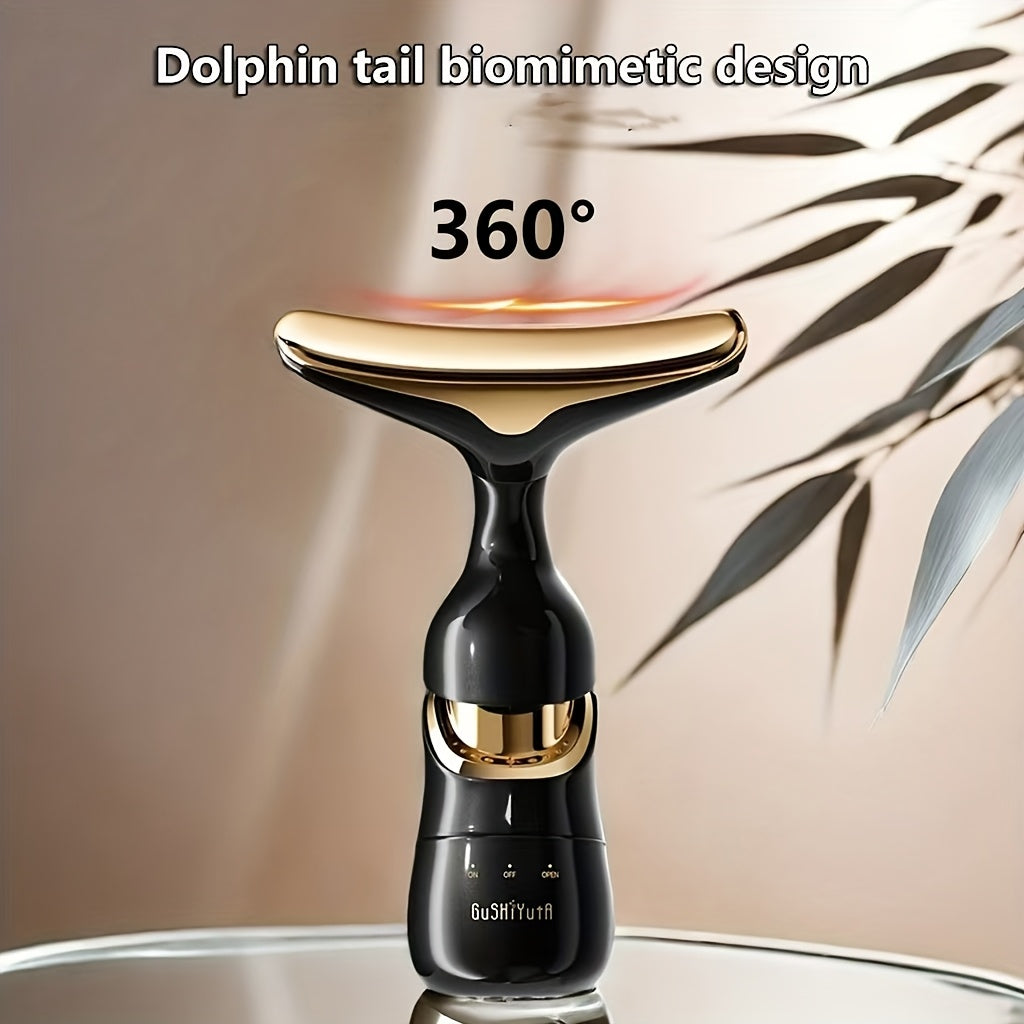 Bo'yin, ko'zlar va yuz terisi parvarishi uchun to'rt o'lchovli tebranuvchi massajchi.