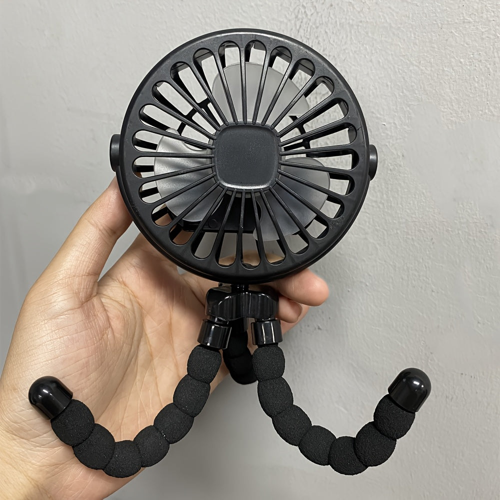 Rechargeable USB Bladeless Portable Fan for Desk, Stroller, Outdoor Blue Black